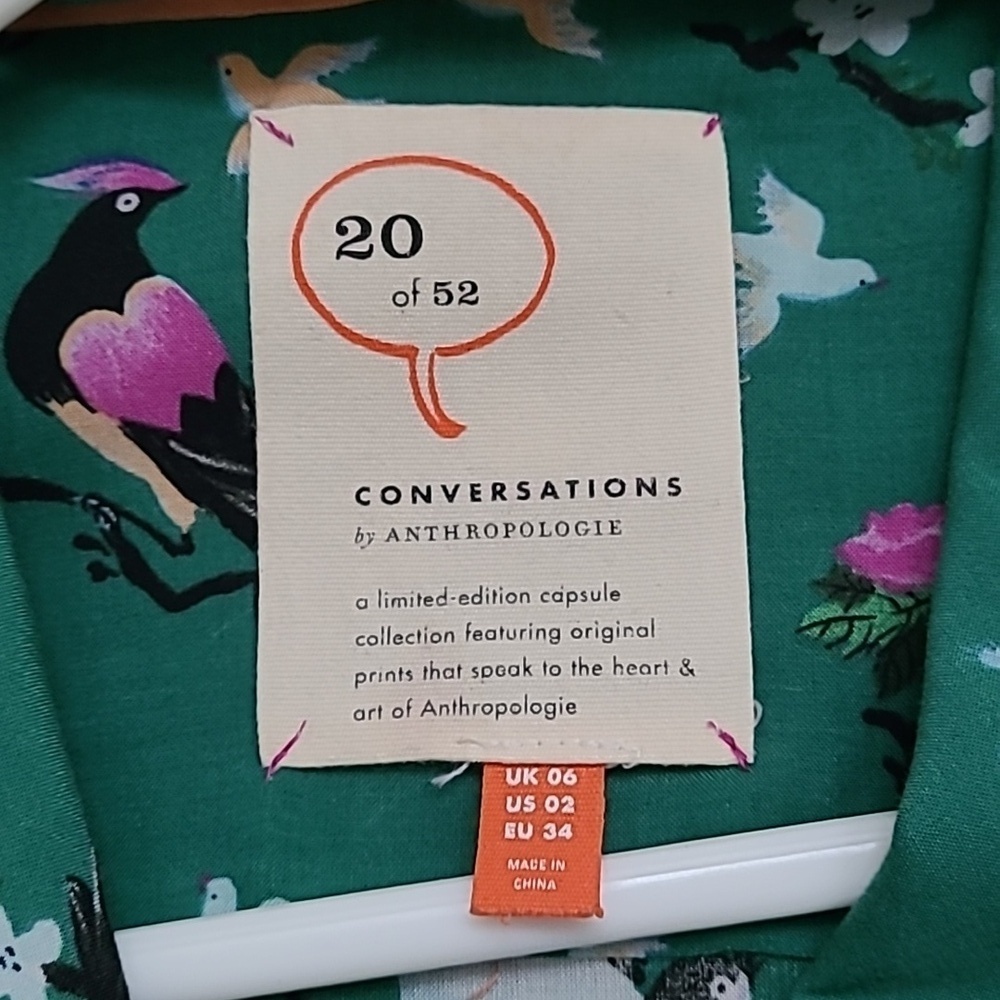 Conversations By Anthropologie Limited Edition Bird Animal Novelty Print Shirt - Picture 2 of 5